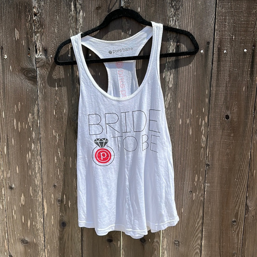 Pure Barre “bride to be” racerback tank top (M)